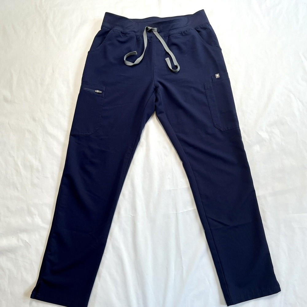 Figs Women's Medium Scrub Pants Blue Technical Collection Medical Nurse Doctor